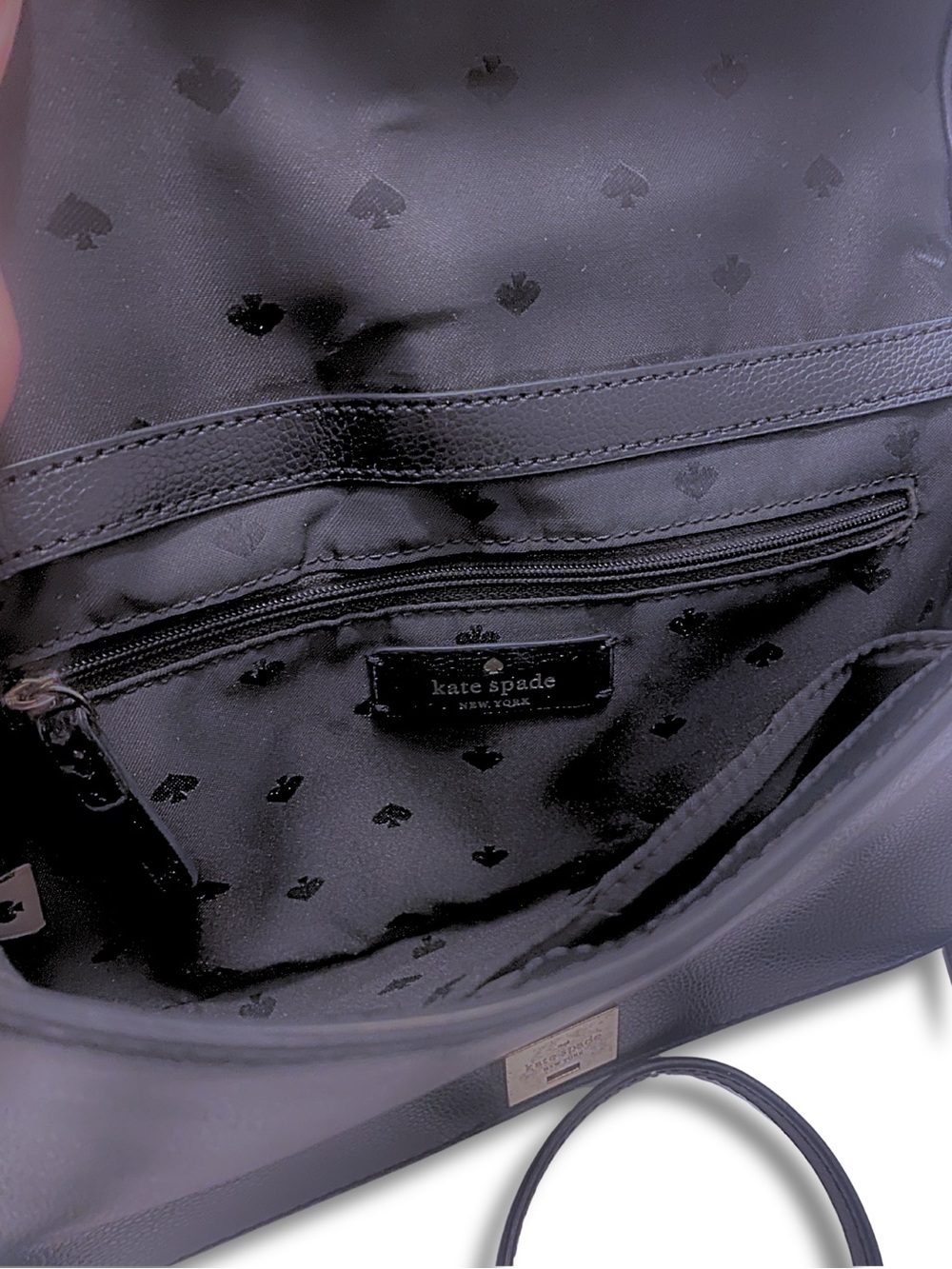 Kate Spade Patterson Drive Medium Maisie Satchel Black Cement Leather Crossbody - Picture 9 of 16